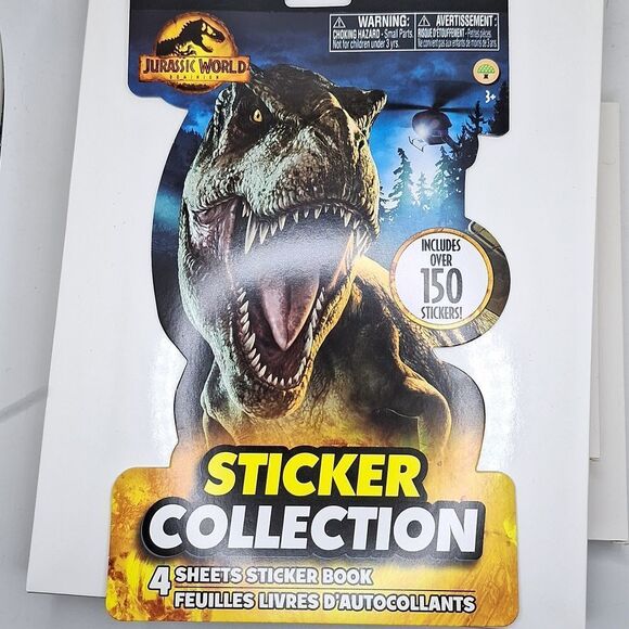 Jurrassic world dominion sticker book over 150 pieces 4 sheets stocking stuffers - Picture 1 of 3